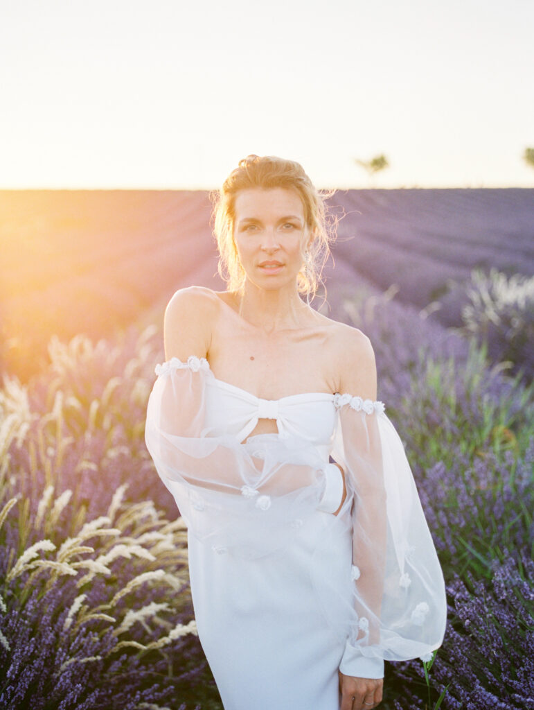 lavender photoshoot in Provence at sunset